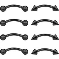 8PCS Stainless Steel Nose Ring Piercing Horseshoe Spike Septum Piercing Eyebrow Tragus Helix Pircing Lip Piercing Jewelry Gift