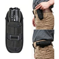 Tactical Flashlight Pouch 360 Degree Rotary Flashlight Holder Durable Hunting Lighting Accessory Camping Survival Kits