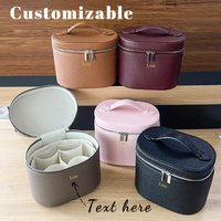 Customizable Names and Letters, Travel Portable Cosmetic Bag Large-capacity PU Leather Cosmetic Box with Internal Storage Box, image 4