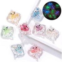 10Pcs Luminous Manta rays Resin Charms Jellyfish Pendant For Jewelry Making Accessories DIY Earrings Necklace Keychain