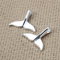 5/10pcs antique silver plated whale tail alloy pendants retro mermaid tail charms for necklace diy jewelry findings