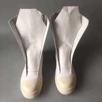 Handmade Factory genuine Leather White Long-tongued High Street Hip Hop Boots