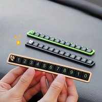 1PC Soft Rubber Hidden Temporary Car Parking Phone Number Plate High Temp Resistant Universal Auto Interior Ornament 11 Digits