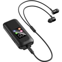 Lavalier Bluetooth Earphones Retractable Cord Noise Reduction with Microphone Wireless Earbuds for Business Driving Sports