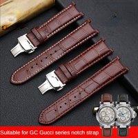 For GC Genuine Leather Watch Band Gucci Guess Gays Notch Watch Strap 20*11mm 22*13mm Men Women