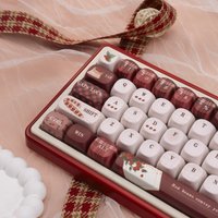 Red Bean PBT Keycaps Set,137 Keys MOA Profile Custom PBT Dye Sub Keyboard Keycaps For MX Gateron Cherry Mechanical Keyboards