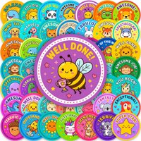 50-Pack Cartoon Animal Doodle Stickers Waterproof Motivational Decals for Diaries Notebook Luggage Decoration
