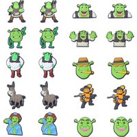 10/20pcs Hot Toys Green Monster Shoes Charms Cartoon Clog Sandal Garden Shoe Decoration Accessorie Buckles Kids Party Gifts
