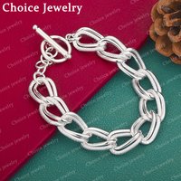 925 Sterling Silver Smooth Frosted Geometric Circle TO Buckle Bracelet For Women's Fashion Jewelry Birthday Gifts