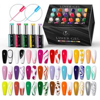 AS 24pcs Line Gel Nail Polish Set Colour Semi Permanent UV Gel For DIY Painting Drawing Manicure Varnish Nail Art Liner Gel Kit