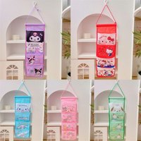 Sanrio Characters Wall Hanging Storage Bag 4 Pockets Waterproof Over Door Organizer for Home Bedroom