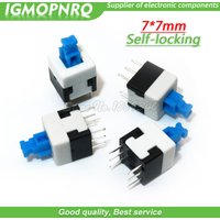 20PCS 7X7mm 7*7mm 7*7 6Pin Push Tactile Switch Self lock /Off button Latching switch IGMOPNRQ