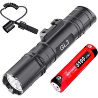 Klarus Tactical Flashlight LED 2100LM 2 in 1 Rechargeable Torch with Removable Slide Rail Mount Remote Switch for Hunting