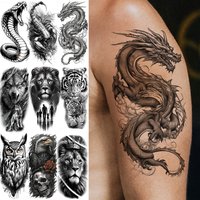 1 Blatt Cobra Snake Dragon Scorpion Temporäre Tattoos für Männer Frauen Wasserdicht Langlebig Löwe Tiger Wolf Fake Tattoo Aufkleber