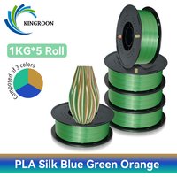 KINGROON PLA Silk Filament for 3D Printer - 1KG 3KG 5KG Options Three Colors Available for Enhanced Printing QualityKINGROON PLA