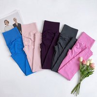 Denyf Trendy Leggings Scrunch Seamless Yoga Women Legging Gym Sports Pants Low Ribbed Band High Stretch Fitness Tights Pant