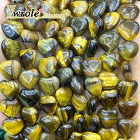 Natural Stone Smooth Love Heart 10MM Tiger Eye Loose Space Beads for Jewelry Making Diy Earrings Bracelet Charms Accessories