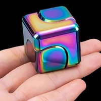 Square Dice Metal Rotate Cube Finger Gyroscope Anxiety Anti Stress Fidget Toys Adults Office Home Travel Fun EDC Gadgets Gifts
