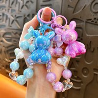 Korean Cute Rabbit Beaded Phone Chain For iPhone Samsung Camera Hanging Rope Anti-Lost Lanyard Hanging Jewelry