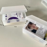 SKYSONIC 1pcs Frosted Storage Box,Transparent Stationery Organizer,Fit For Card Sleeves&Postcards,Desk Holder