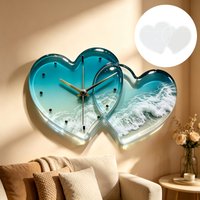 Heart shape clock resin silicone mold heart to heart shape clock resin drip silicone mold clock resin liquid mold silicone molds