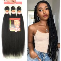 Pre Stretched Braiding Hair 3X Braid 26 Inch Natural Black Braiding Hair for Braids Hot Water Setting Synthetic Hair Extensions