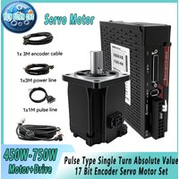 400W/750W Servo Motor Pulse Type 17 Bit Absolute Encoder Power Encoder Cable Servo Motor Driver Set For CNC Engage Router