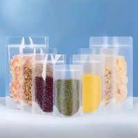 50Pcs Resealable Stand Up High Clear Heat Sealing Plastic Storage Pouches Dried Fruits Nuts Candy Gifts Coffee Zip Lock Bags