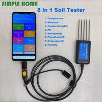 High Premium Soil Tester PH EC Meter 8-in-1 With 5 Pin Measure Temperature Moisture NPK Fertility Sensor Detector For Farm