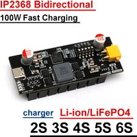 IP2368 100W 5A Bidirectional Fast Charging 2S 3S 4S 5S 6S BMS Li-ion Lifepo4 Lithium Battery Charger Discharging TYPE-C USB XT30