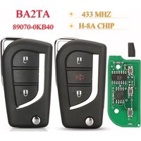 Clé de voiture intelligente Jingyuqin BA2TA 433 MHz 8A pour Toyota Vios Hilux RAV4 Yaris 2015+ Fob 89070-0KB40 TOKAI RIKA H1-3689 TOY48