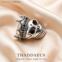 Beads Skull King with Crown Winter 925 Sterling Silver Gift Karma Vintage Jewelry Accessories For Women Men