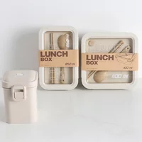 1pc Wheat Straw Lunch Box Healthy BPA Free Bento Boxes Microwave Dinnerware Food Storage Container Lunch Box for Kids