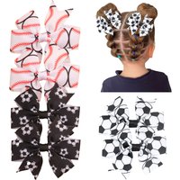 Football Soccer Printed Hair Clips Ribbon Bows Hairpins New Photography Props Souvenir Barrettes Children Hair Accessories