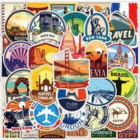 10/30/50pcs World Famous Travel City Landmark Stickers Waterproof DIY Skateboard Luggage Guitar Car Cartoon Graffiti Sticker Toy