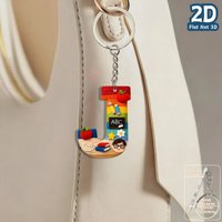 Plush Style Alphabet Letter A-Z Pattern Acrylic Keychain, Backpack Ornaments, Gift for Her/Him, Birthday Party Gifts, Souvenirs.