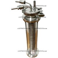 2" OD64mm Reflux Homebrew Coil Condenser Dimroth with 2"Sight Glass Diopter for Moonshine Distillation Column Cooling Coil SS304