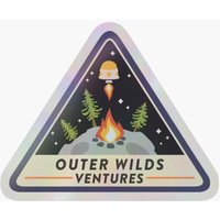 Outer Wilds Ventures Holographic Sticker for Laptop Decor Bedroom Car Cute Cartoon Art Fashionable Public Suitcase
