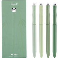 4pcs Lopet Twist Gel Pens ,Kawaii Panda Low Center4 Of Gravity Signature Canetas 0.5mm Black Refills Bamboo Knot Pen Stationery