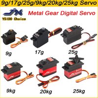 Servo RC High Speed Metal Gears Mini Servo 9g 17g 25g 6kg 9kg 20kg 25kg Servo for RC 1/8 1/12 1/10 RC Car Airplane Boat Robot