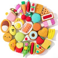 30PCS 3D Food Erasers Dessert Pencil Erasers Bulk Puzzle Eraser Gifts for Classroom Prizes,Game Reward,Treasure Box,Party Favor