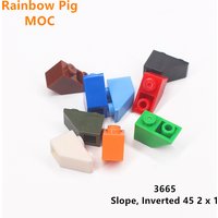 Rainbow Pig MOC Particles 3665 Slope Inverted 45° 2 x 1 Building Blocks Bulk Model Parts DIY Assembles Educational Bricks Toys