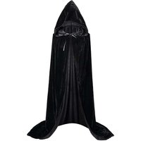 Cape longue à capuche en velours pour Noël et Halloween, unisexe, pour déguisement de Diable, Sorcière, Magicien, Noël, cosplay médiéval