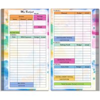 A6 Budget Page Loose Leaf Notebook Refill Spiral Binder Inner Page Weekly Monthly Inside Paper Budgeting Money Organizer