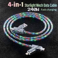 RGB USB Type-C to Type-C to Lighting and 4 in 1 fast charging cable For iPhone 16 15 14 Xiaomi Samsung