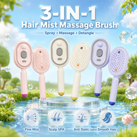 Rechargeable Hair Mist Spray Comb Scalp Massage Brush Anti Static Detangling Hairbrush Portable Water Spray Hair Care Tool