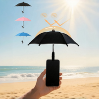 Universal Phone Clip Umbrella, Waterproof and Uv-Resistant Mini Sunshade, Hands-Free Anti-Glare Phone Holder, Suitable for Outdoor Use, Beach, Camping, and Car Use, Cute Summer Gadget Gift