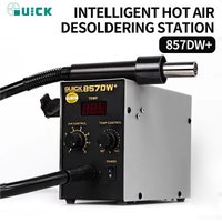 QUICK 857DW+ Intelligent Dual Eddy Current Hot Air Desoldering Station for SMD PCB BGA Welding Repair Desoldering Station Tools