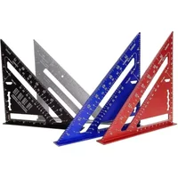 7 Inch Triangle Ruler Measurement Tool Aluminium Alloy Carpenter Tools Inch Metric Angle Ruler Speed Square Woodworking Tools
