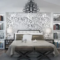 Non woven 3D Wallpaper European hook flower background wall bedroom living room hotel wallpaper wall papers home decor U61